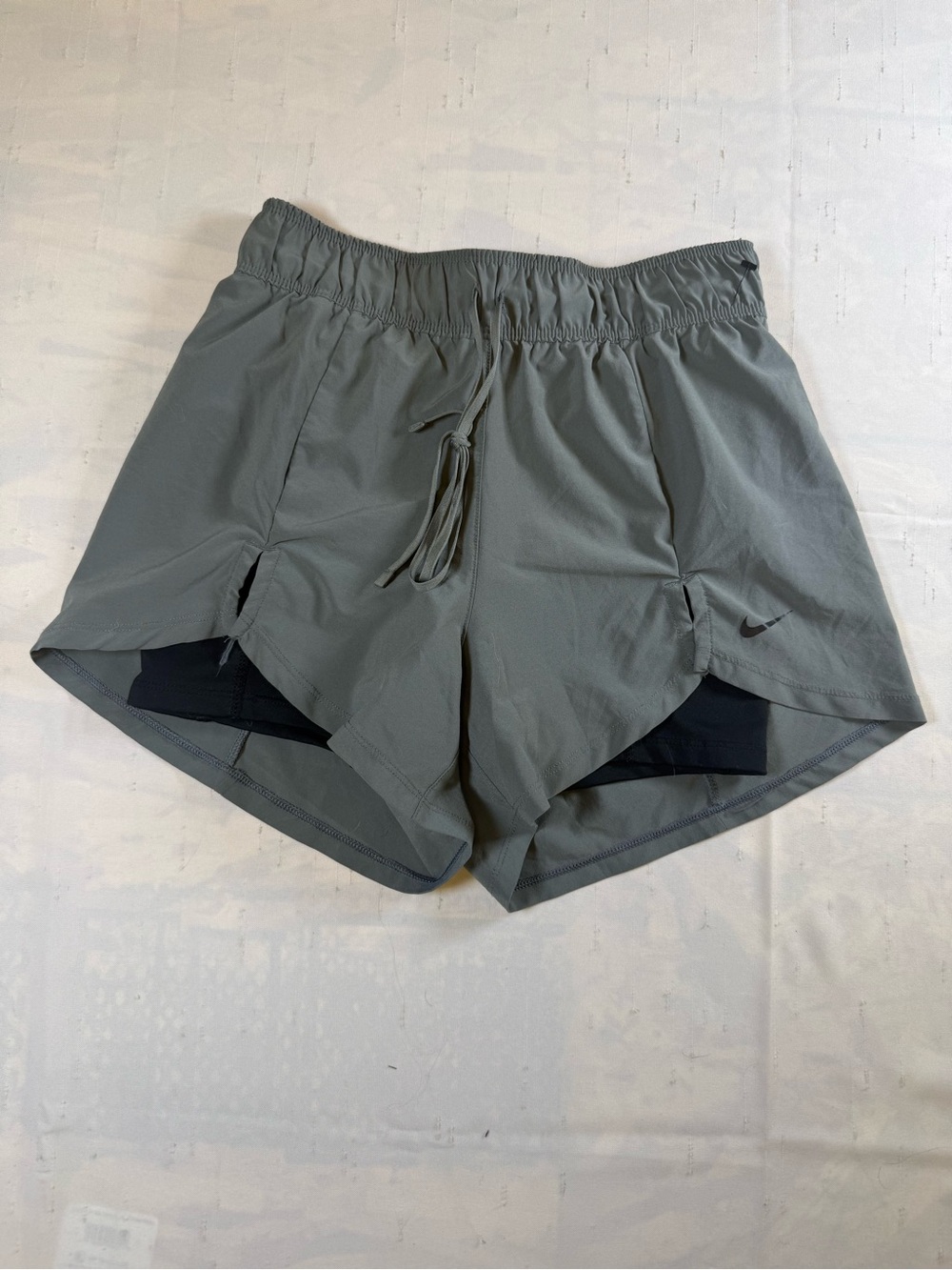 Nike Women's Gray 2-in-1 Athletic Shorts with Black Liner